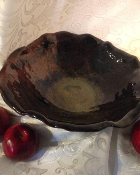 large brown clay bowl