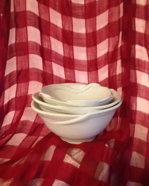 Three white bowls