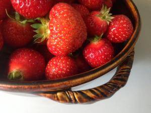 strawberries in a berry bowl